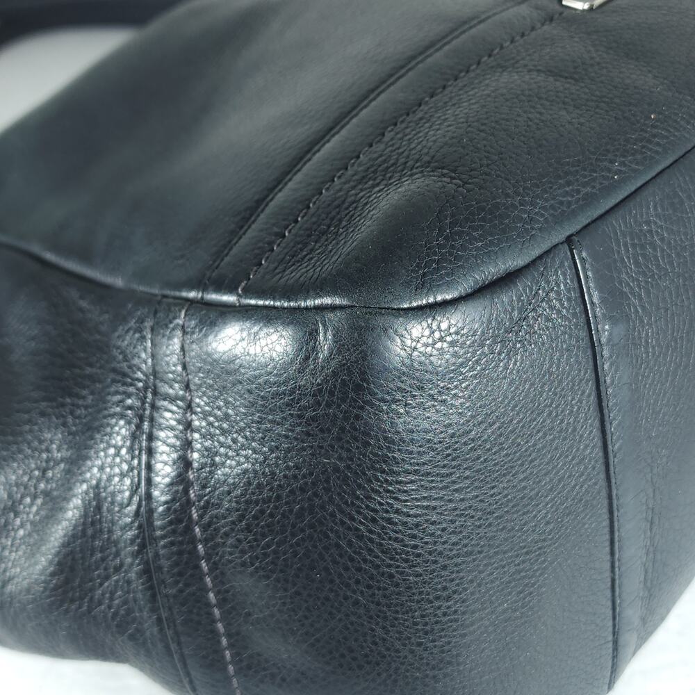 Coach Park Carrie 23284 Black Pebbled Leather Carryall Tote Shoulder Bag - Picture 9 of 16